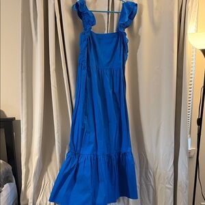 London Times Royal Blue Ruffle Strap Maxi Dress